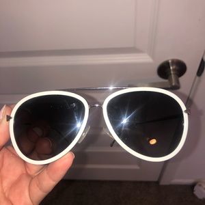 Fendi white aviator sunglasses